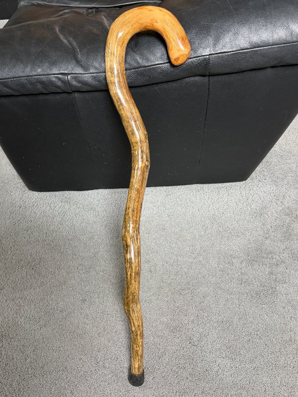 Vintage Handcrafted Root Wood Walking Cane Crook Handle - Beautiful Character